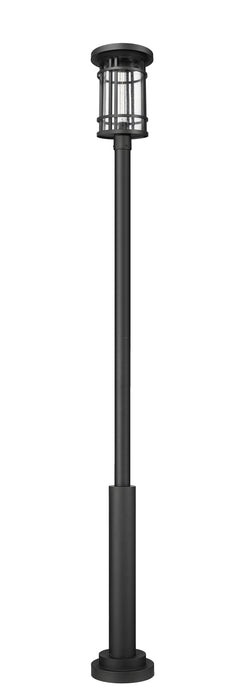 Outdoor Post Mounted Fixture Z-Lite 570PHXL-5010P-BK Black Jordan 1 Light Outdoor Post Mount Fixture Z-Lite