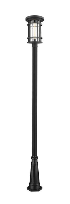 Outdoor Post Mounted Fixture Z-Lite 570PHXL-564P-BK Black Jordan 1 Light Outdoor Post Mounted Fixture Z-Lite