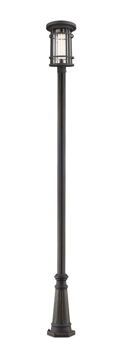 Outdoor Post Mounted Fixture Z-Lite 570PHXL-519P-ORB Oil Rubbed Bronze Jordan 1 Light Outdoor Post Mounted Fixture Z-Lite