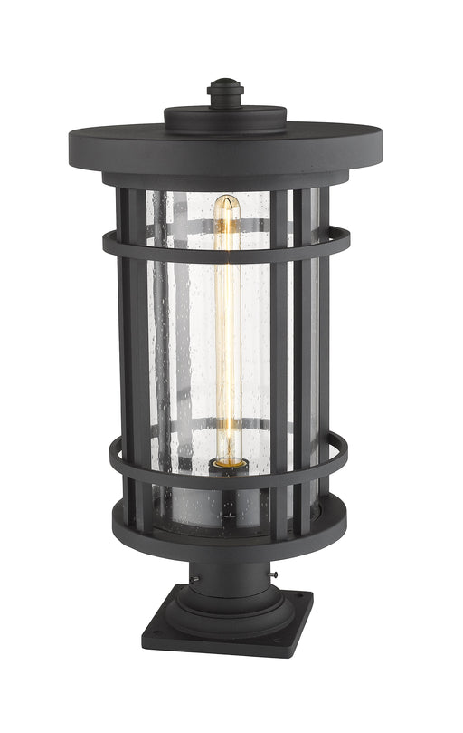 Outdoor Pier Mounted Fixture Z-Lite 570PHXL-533PM-BK Black Jordan 1 Light Outdoor Pier Mounted Fixture Z-Lite