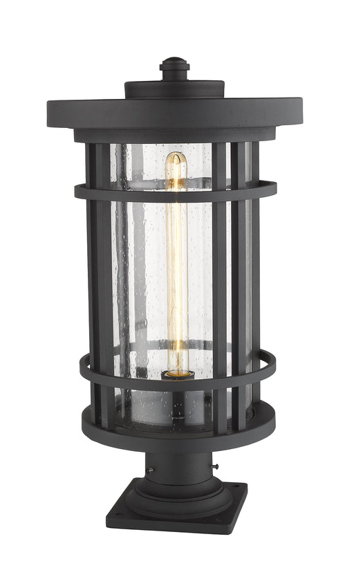 Outdoor Pier Mounted Fixture Z-Lite 570PHXL-533PM-BK Black Jordan 1 Light Outdoor Pier Mounted Fixture Z-Lite