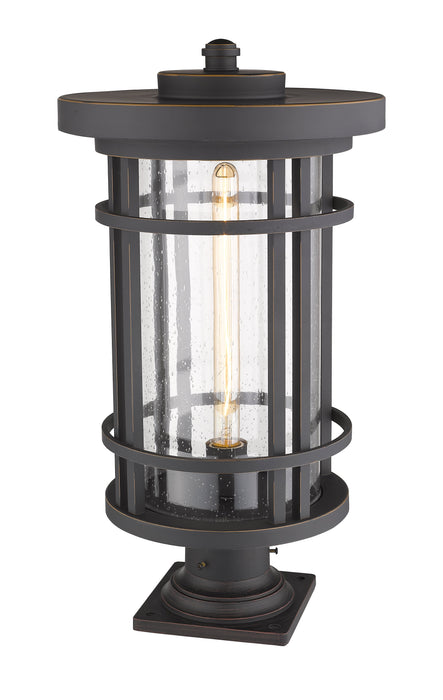 Outdoor Pier Mounted Fixture Z-Lite 570PHXL-533PM-ORB Oil Rubbed Bronze Jordan 1 Light Outdoor Pier Mounted Fixture Z-Lite