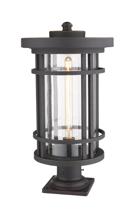 Outdoor Pier Mounted Fixture Z-Lite 570PHXL-533PM-ORB Oil Rubbed Bronze Jordan 1 Light Outdoor Pier Mounted Fixture Z-Lite