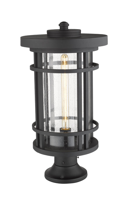 Outdoor Pier Mounted Fixture Z-Lite 570PHXL-553PM-BK Black Jordan 1 Light Outdoor Pier Mounted Fixture Z-Lite