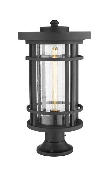 Outdoor Pier Mounted Fixture Z-Lite 570PHXL-553PM-BK Black Jordan 1 Light Outdoor Pier Mounted Fixture Z-Lite
