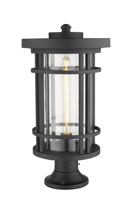 Outdoor Pier Mounted Fixture Z-Lite 570PHXL-553PM-BK Black Jordan 1 Light Outdoor Pier Mounted Fixture Z-Lite