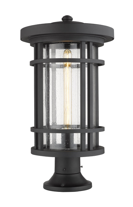Outdoor Pier Mounted Fixture Z-Lite 570PHXL-553PM-BK Black Jordan 1 Light Outdoor Pier Mounted Fixture Z-Lite