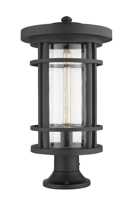 Outdoor Pier Mounted Fixture Z-Lite 570PHXL-553PM-BK Black Jordan 1 Light Outdoor Pier Mounted Fixture Z-Lite