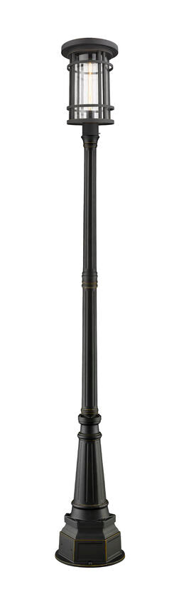 Outdoor Post Mounted Fixture Z-Lite 570PHXL-564P-ORB Oil Rubbed Bronze Jordan 1 Light Outdoor Post Mounted Fixture Z-Lite