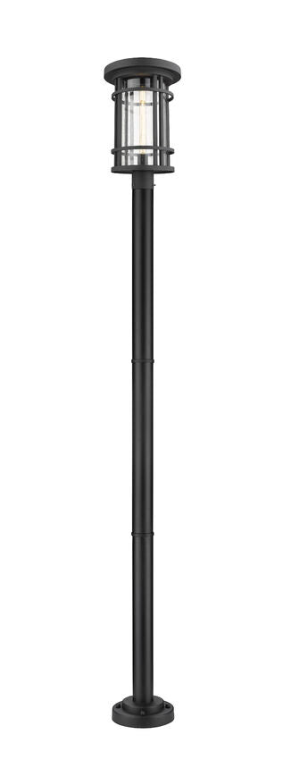 Outdoor Post Mounted Fixture Z-Lite 570PHXL-567P-BK Black Jordan 1 Light Outdoor Post Mounted Fixture Z-Lite