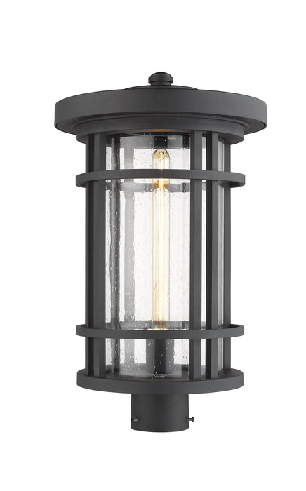 Outdoor Post Mount Fixture Z-Lite 570PHXL-BK Black Jordan 1 Light Outdoor Post Mount Fixture Z-Lite