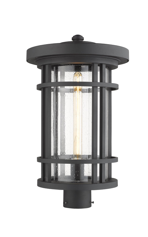 Outdoor Post Mount Fixture Z-Lite 570PHXL-BK Black Jordan 1 Light Outdoor Post Mount Fixture Z-Lite