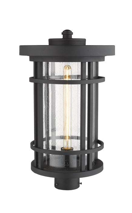Outdoor Post Mount Fixture Z-Lite 570PHXL-BK Black Jordan 1 Light Outdoor Post Mount Fixture Z-Lite