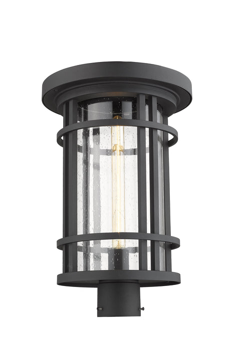 Outdoor Post Mount Fixture Z-Lite 570PHXL-BK Black Jordan 1 Light Outdoor Post Mount Fixture Z-Lite