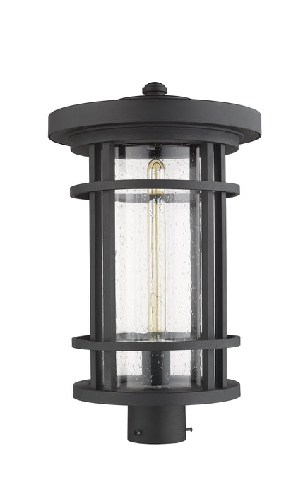 Outdoor Post Mount Fixture Z-Lite 570PHXL-BK Black Jordan 1 Light Outdoor Post Mount Fixture Z-Lite