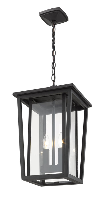 Outdoor Chain Mount Ceiling Fixture Z-Lite 571CHB-BK Black Seoul 2 Light Outdoor Chain Mount Ceiling Fixture Z-Lite