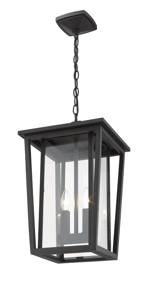 Outdoor Chain Mount Ceiling Fixture Z-Lite 571CHB-BK Black Seoul 2 Light Outdoor Chain Mount Ceiling Fixture Z-Lite