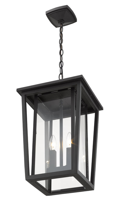 Outdoor Chain Mount Ceiling Fixture Z-Lite 571CHB-BK Black Seoul 2 Light Outdoor Chain Mount Ceiling Fixture Z-Lite
