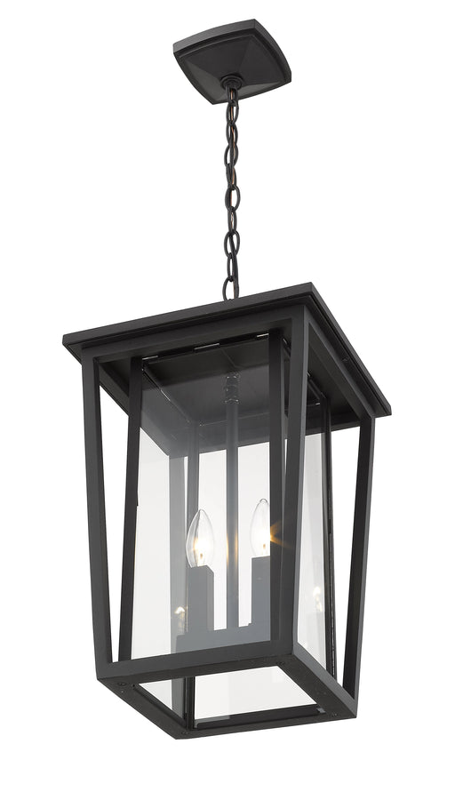 Outdoor Chain Mount Ceiling Fixture Z-Lite 571CHB-BK Black Seoul 2 Light Outdoor Chain Mount Ceiling Fixture Z-Lite