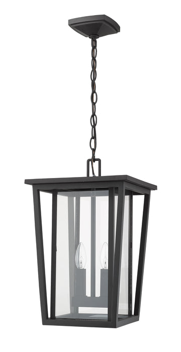 Outdoor Chain Mount Ceiling Fixture Z-Lite 571CHB-BK Black Seoul 2 Light Outdoor Chain Mount Ceiling Fixture Z-Lite