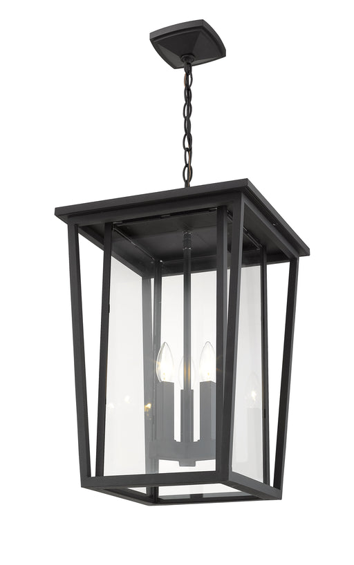 Outdoor Chain Mount Ceiling Fixture Z-Lite 571CHXL-BK Black Seoul 3 Light Outdoor Chain Mount Ceiling Fixture Z-Lite