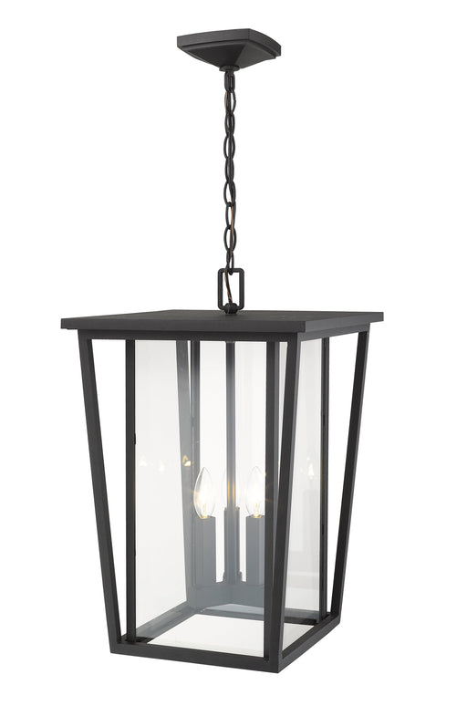 Outdoor Chain Mount Ceiling Fixture Z-Lite 571CHXL-BK Black Seoul 3 Light Outdoor Chain Mount Ceiling Fixture Z-Lite