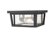 Outdoor Flush Mount Z-Lite 571F-BK Black Seoul 3 Light Outdoor Flush Mount Z-Lite