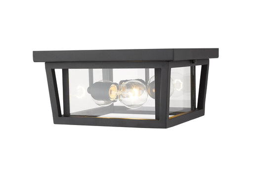 Outdoor Flush Mount Z-Lite 571F-BK Black Seoul 3 Light Outdoor Flush Mount Z-Lite