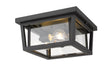 Outdoor Flush Mount Z-Lite 571F-BK Black Seoul 3 Light Outdoor Flush Mount Z-Lite