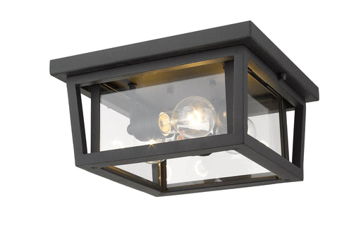 Outdoor Flush Mount Z-Lite 571F-BK Black Seoul 3 Light Outdoor Flush Mount Z-Lite
