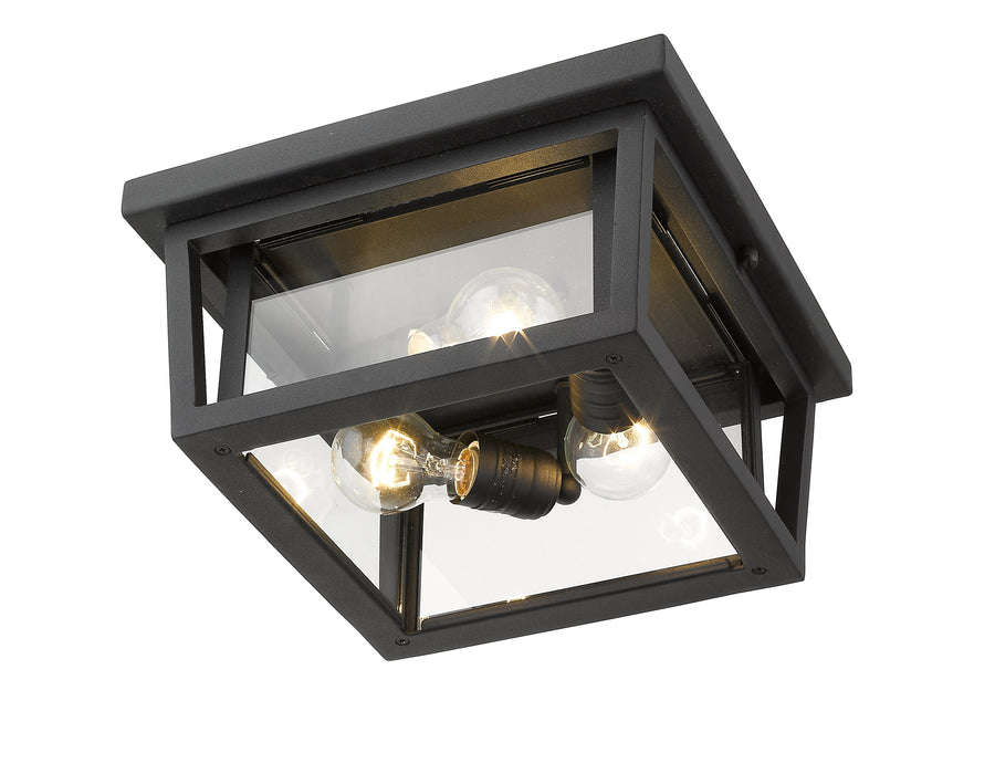 Outdoor Flush Mount Z-Lite 571F-BK Black Seoul 3 Light Outdoor Flush Mount Z-Lite