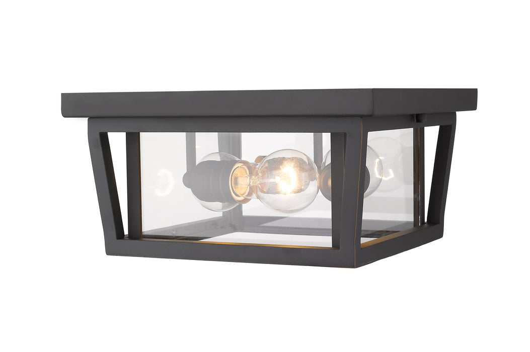 Outdoor Flush Mount Z-Lite 571F-ORB Oil Rubbed Bronze Seoul 3 Light Outdoor Flush Mount Z-Lite