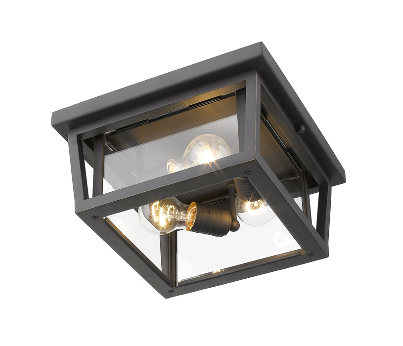 Outdoor Flush Mount Z-Lite 571F-ORB Oil Rubbed Bronze Seoul 3 Light Outdoor Flush Mount Z-Lite