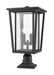 Outdoor Pier Mounted Fixture Z-Lite 571PHBR-533PM-BK Black Seoul 2 Light Outdoor Pier Mounted Fixture Z-Lite