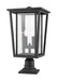 Outdoor Pier Mounted Fixture Z-Lite 571PHBR-533PM-BK Black Seoul 2 Light Outdoor Pier Mounted Fixture Z-Lite