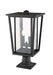 Outdoor Pier Mounted Fixture Z-Lite 571PHBR-533PM-BK Black Seoul 2 Light Outdoor Pier Mounted Fixture Z-Lite