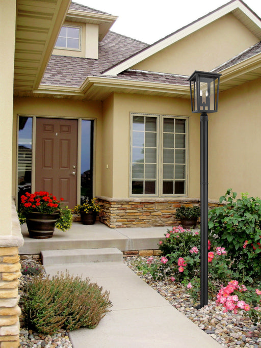 Outdoor Post Mounted Fixture Z-Lite 571PHBR-567P-BK Black Seoul 2 Light Outdoor Post Mounted Fixture Z-Lite