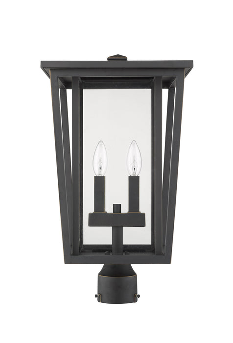Outdoor Post Mount Fixture Z-Lite 571PHBR-ORB Oil Rubbed Bronze Seoul 2 Light Outdoor Post Mount Fixture Z-Lite
