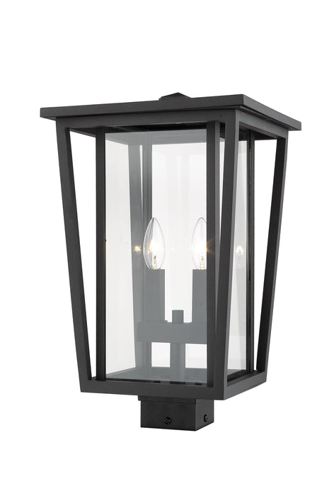 Outdoor Post Mount Fixture Z-Lite 571PHBS-BK Black Seoul 2 Light Outdoor Post Mount Fixture Z-Lite