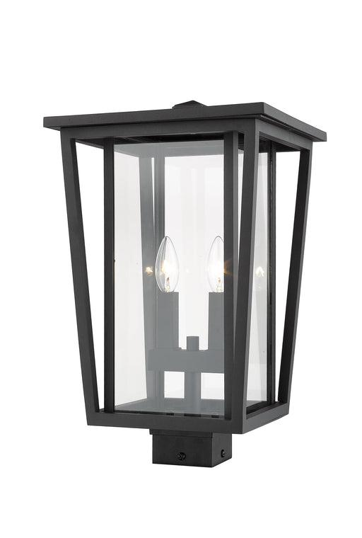 Outdoor Post Mount Fixture Z-Lite 571PHBS-BK Black Seoul 2 Light Outdoor Post Mount Fixture Z-Lite