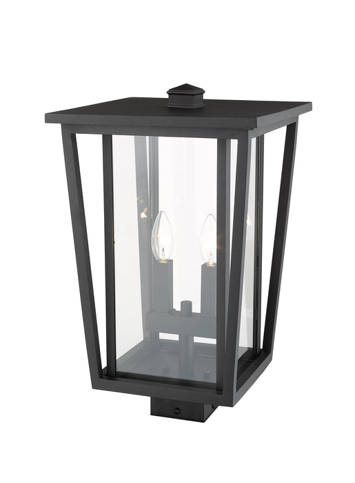 Outdoor Post Mount Fixture Z-Lite 571PHBS-BK Black Seoul 2 Light Outdoor Post Mount Fixture Z-Lite
