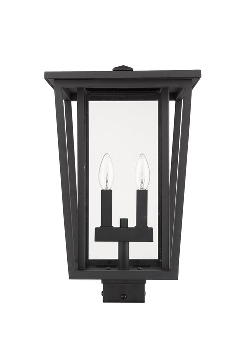 Outdoor Post Mount Fixture Z-Lite 571PHBS-BK Black Seoul 2 Light Outdoor Post Mount Fixture Z-Lite