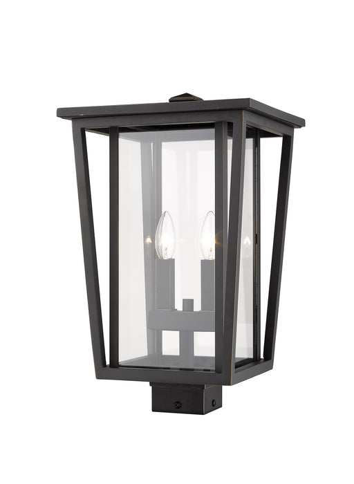 Outdoor Post Mount Fixture Z-Lite 571PHBS-ORB Oil Rubbed Bronze Seoul 2 Light Outdoor Post Mount Fixture Z-Lite