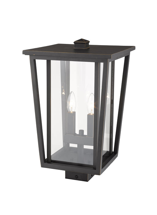 Outdoor Post Mount Fixture Z-Lite 571PHBS-ORB Oil Rubbed Bronze Seoul 2 Light Outdoor Post Mount Fixture Z-Lite