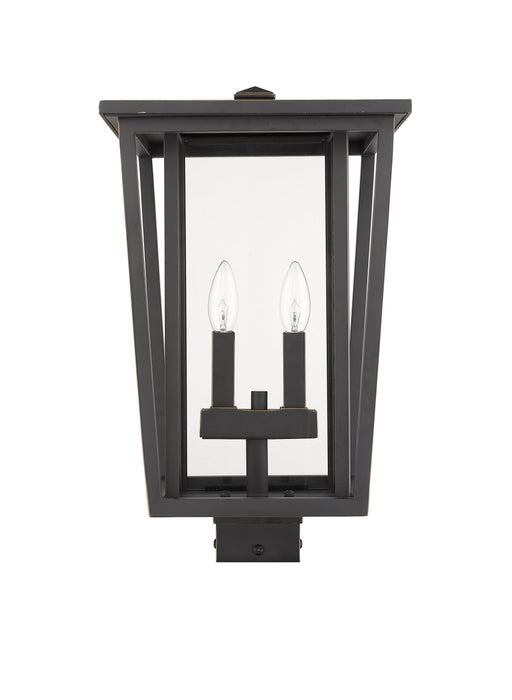 Outdoor Post Mount Fixture Z-Lite 571PHBS-ORB Oil Rubbed Bronze Seoul 2 Light Outdoor Post Mount Fixture Z-Lite