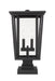 Outdoor Pier Mounted Fixture Z-Lite 571PHBS-SQPM-BK Black Seoul 2 Light Outdoor Pier Mounted Fixture Z-Lite