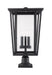 Outdoor Pier Mounted Fixture Z-Lite 571PHXLR-533PM-BK Black Seoul 3 Light Outdoor Pier Mounted Fixture Z-Lite