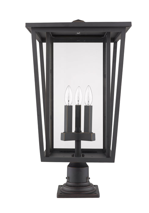 Outdoor Pier Mounted Fixture Z-Lite 571PHXLR-533PM-ORB Oil Rubbed Bronze Seoul 3 Light Outdoor Pier Mounted Fixture Z-Lite