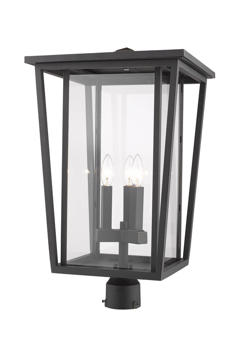 Outdoor Post Mount Fixture Z-Lite 571PHXLR-ORB Oil Rubbed Bronze Seoul 3 Light Outdoor Post Mount Fixture Z-Lite