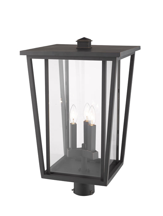 Outdoor Post Mount Fixture Z-Lite 571PHXLR-ORB Oil Rubbed Bronze Seoul 3 Light Outdoor Post Mount Fixture Z-Lite